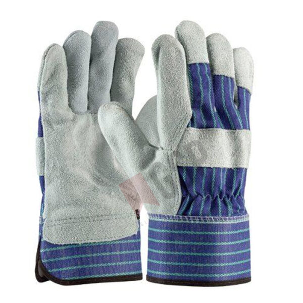Cow Split Leather Single palm Work Gloves - Image 4
