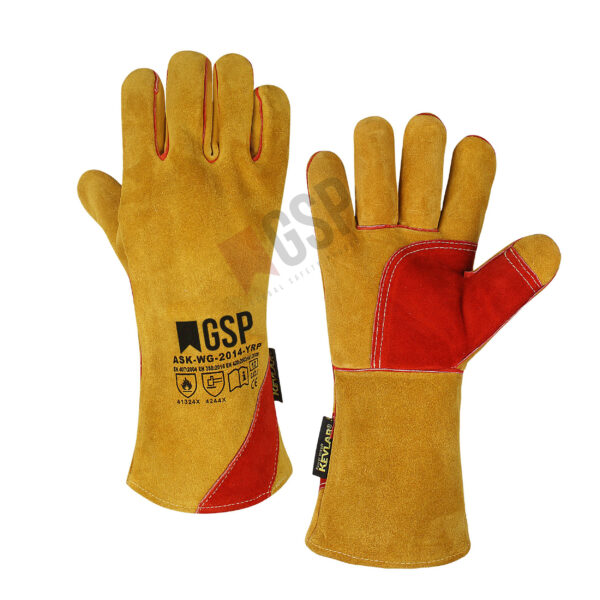 Reinforced palm and thumb welding gloves