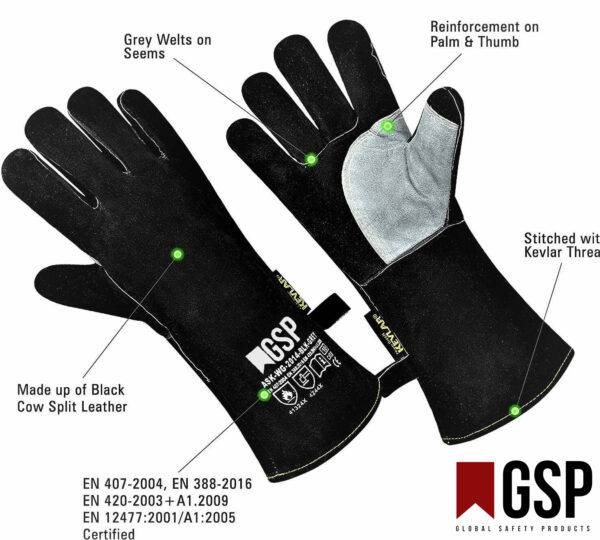 Reinforced palm and thumb welding gloves
