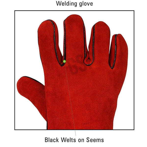 Cow split leather welding gloves