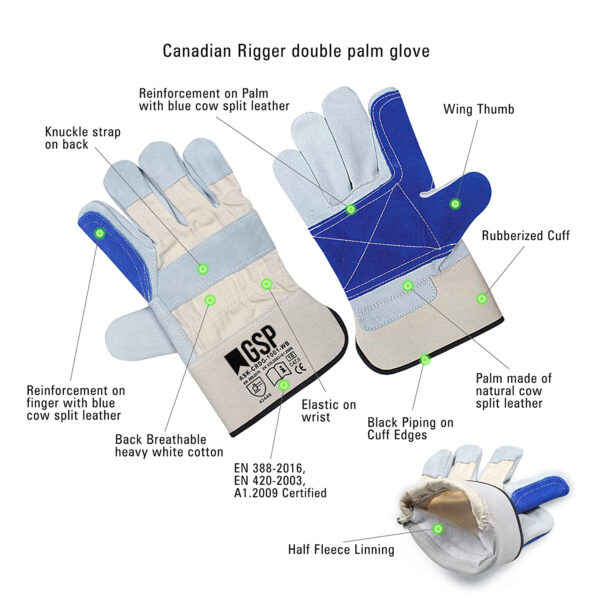 Leather double palm gloves