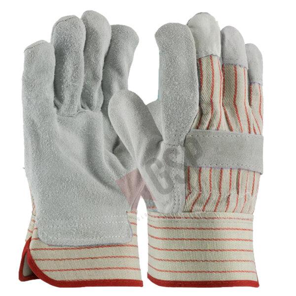 Cow Split Leather Single palm Work Gloves - Image 2