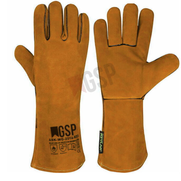 Cow split leather welding gloves