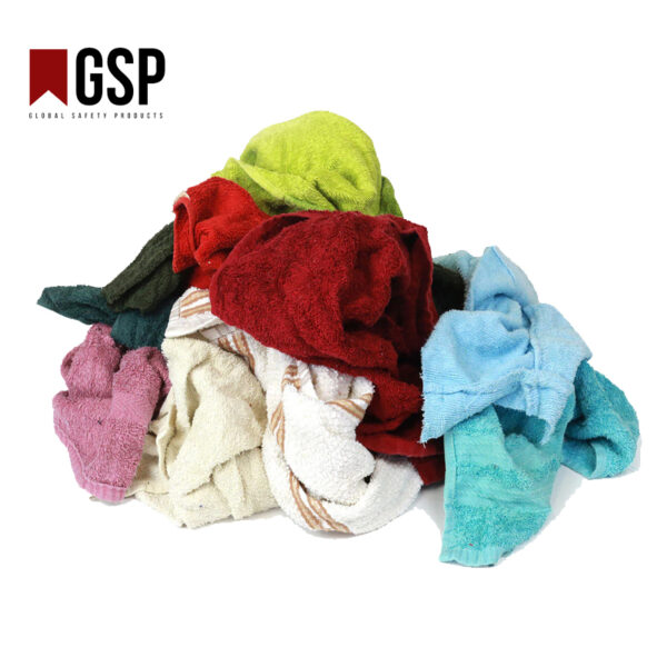 Used Terry Cotton Colored Cleaning Rags - Image 2