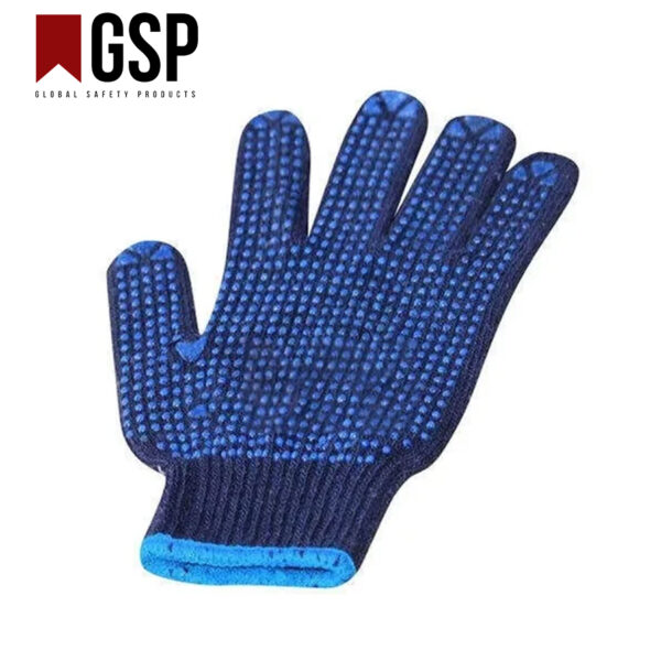 Blue pvc dotted gloves