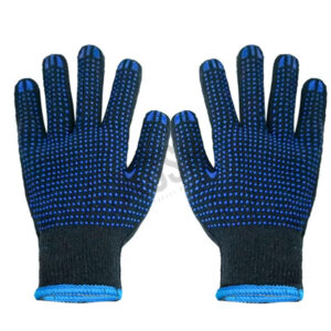 Blue pvc dotted gloves