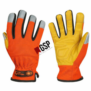 Cow grain leather Mechanic gloves